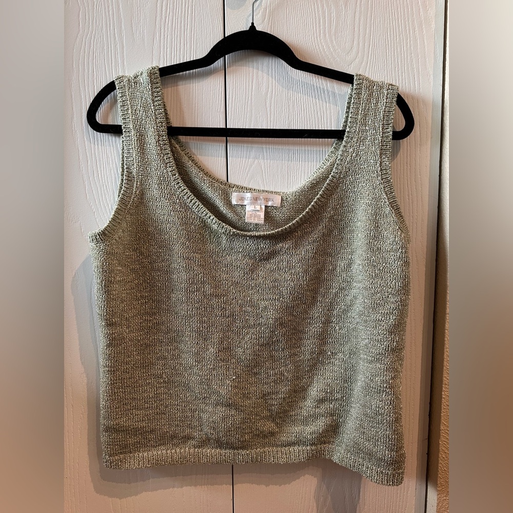 Jones New York Silvery Green Knit Tank Top